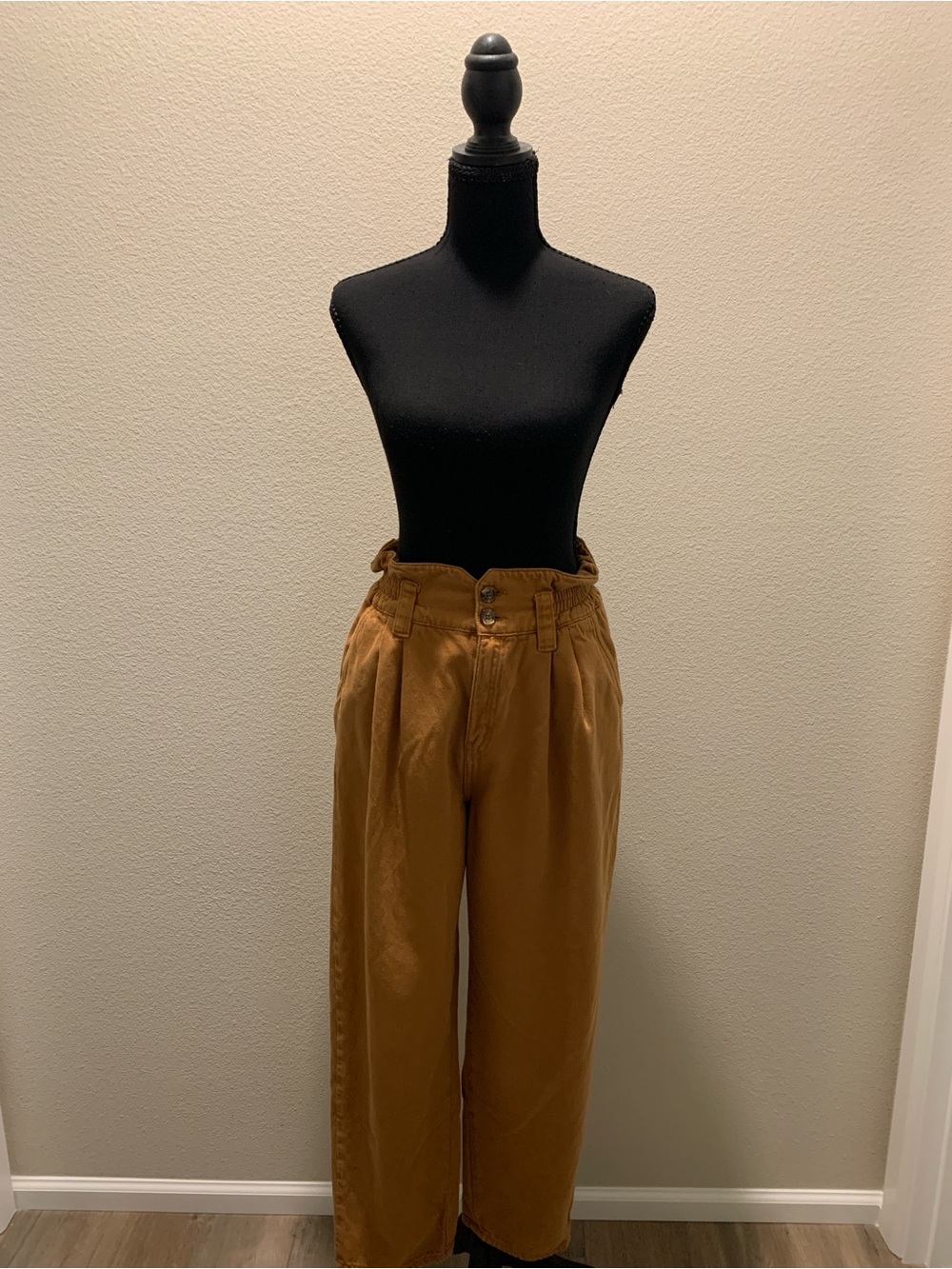 BDG 100% Cotton Wide-Leg Paperbag Waist Pants - Rust Brown (Size S)